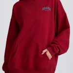 Oversized Hoodie in Burgundy - Image 5