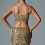 Embellished Mid-Rise Mini Skirt in Gold - Image 2