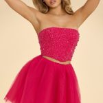 Strapless Corset Crop Top in Hot Pink