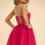 Strapless Corset Crop Top in Hot Pink - Image 2