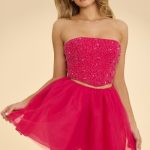 Strapless Corset Crop Top in Hot Pink - Image 9