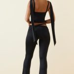 Cut-Out Mid-Rise Flared Trousers in Black - Image 2