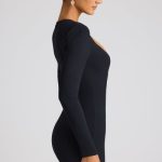 Heart Cut Out Long Sleeve Mini Dress in Black - Image 3
