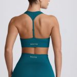 Super Sculpt Seamless T-Back Sports Bra in Teal
