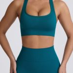 Super Sculpt Seamless T-Back Sports Bra in Teal - Image 8