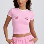 Cropped Baby T-Shirt in Baby Pink - Image 7