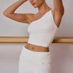 One-Shoulder Twisted Tank Top in Soft White - Image 5