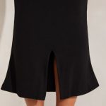 Square Neck Midi Dress in Black - Image 4