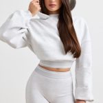 Cropped Hoodie in Grey Marl - Image 4