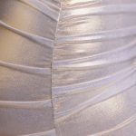 One Shoulder Metallic Jersey Mini Dress in Light Gold - Image 6