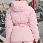 Oversized Quilted Hooded Ski Jacket in Pastel Pink - Image 2