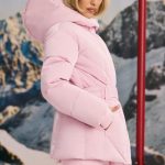 Oversized Quilted Hooded Ski Jacket in Pastel Pink - Image 3