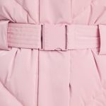 Oversized Quilted Hooded Ski Jacket in Pastel Pink - Image 4