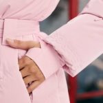 Oversized Quilted Hooded Ski Jacket in Pastel Pink - Image 5