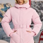 Oversized Quilted Hooded Ski Jacket in Pastel Pink - Image 8