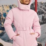 Oversized Quilted Hooded Ski Jacket in Pastel Pink - Image 9