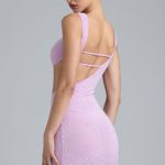 Embellished Cut-Out Mini Dress in Violet Pink - Image 7