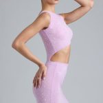 Embellished Cut-Out Mini Dress in Violet Pink - Image 8