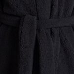 Tie Front Fleece Robe in Black - Image 5