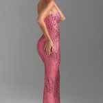 Embellished Bandeau Maxi Dress in Watermelon - Image 4