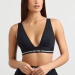 Plunge-Neck Crop Top in Black - Image 6