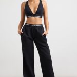 Plunge-Neck Crop Top in Black - Image 8