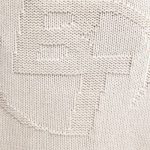 Cropped Zip-Up Chunky Knit Hoodie in Cream - Image 4