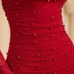 Embellished Cowl-Neck Draped Mini Dress in True Red - Image 4