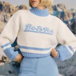 Cropped Chunky-Knit Turtleneck Jumper in Ice Blue - Image 6
