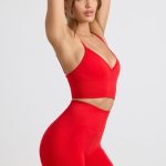 High-Waist Define Luxe Mini Shorts in Red