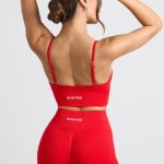 High-Waist Define Luxe Mini Shorts in Red - Image 2