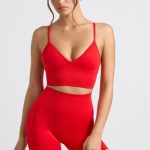 High-Waist Define Luxe Mini Shorts in Red - Image 5