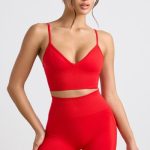 High-Waist Define Luxe Mini Shorts in Red - Image 6