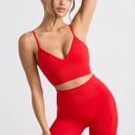 High-Waist Define Luxe Mini Shorts in Red - Image 7