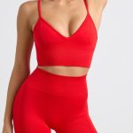 High-Waist Define Luxe Mini Shorts in Red - Image 8