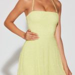 Embellished Multi Wear A-Line Mini Dress in Lime Green - Image 5