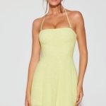 Embellished Multi Wear A-Line Mini Dress in Lime Green - Image 7