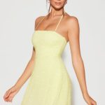 Embellished Multi Wear A-Line Mini Dress in Lime Green - Image 9