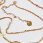 Crystal-Embellished Waist Chain in Gold-Tone Metal - Image 4