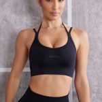 Scoop Neck Sports Bra in Jet Black