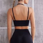 Scoop Neck Sports Bra in Jet Black - Image 2