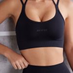 Scoop Neck Sports Bra in Jet Black - Image 5