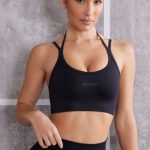 Scoop Neck Sports Bra in Jet Black - Image 6