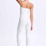 Tall Twist-Front Split Hem Flared Jumpsuit in White - Image 2