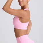 Soft Active V-Neck Sports Bra in Baby Pink - Image 3