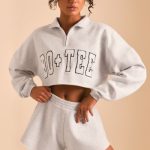 Half Zip Sweater in Heather Grey - Image 3