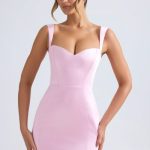 Sweetheart-Neck A-Line Mini Dress in Light Pink - Image 5