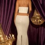Embellished Cut-Out Draped Corset Gown in White - Image 6