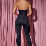 Plunge-Neck Wrap Jumpsuit in Black - Image 2