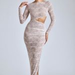 Lace Long Sleeve Maxi Dress in Ivory